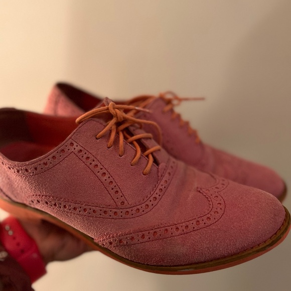 Cole Haan Suede Oxford Shoes 8B PINK - Picture 1 of 10